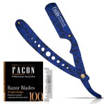 Facn Straight Razors for Men - Professional Barber Straight Edge Razor Kit with 100 Blades, Classic Stainless Steel Barbero Shaver for a Smooth & Precise Shave, Premium Barber Razor for Men\'s Shaving