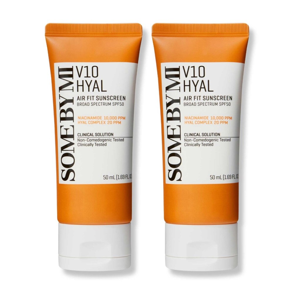 SOME BY MI V10 Hyal Air Fit Sunscreen SPF 50 - Pack of 2 - Korean Centella Sunscreen for Face with UV Protection - Non-Greasy, No White Cast, No Eye Irritation for Sensitive Skin - Korean Skin Care