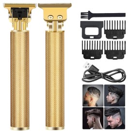 candyfouse Premium Cordless Beard and Hair Trimmer for Men, Professional T-Blade Zero Gapped Rechargeable Grooming Kit, 4 Adjustable Limit Combs, Ideal Gift for Him, Unmatched Precision Luxury Care