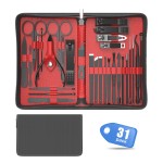Professional Manicure Pedicure Set,Nail Clipper Kit, Nail Clippers Set, Nail Tools with Luxurious Travel Case,31PCS(RED)