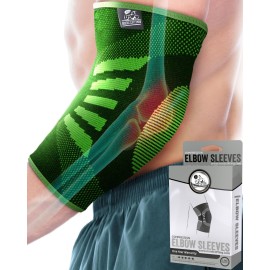Nordic Lifting Elbow Compression Sleeves (1 Pair) for Men & Women - Support for Pain Relief, Tendonitis, Golfers & Tennis Elbow - Weightlifting Brace for Workout, Arm & Joint Recovery