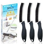 Hiyniaz 3Pcs Crevice Cleaning Brush Tool Grout Brush Cleaning Supplies, Home Essentials Bathroom Multifunctional Gap Scrub Hard Bristle Brushes for Household Use (Black Cleaning Brush-B)