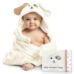 FOREVERPURE Baby Towels with Hood - Soft, Absorbent Viscose Made of Bamboo, Extra Large 35 x 35 Inches, for Newborns, Infants, Boys and Girls, Cream