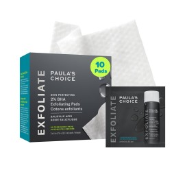 Paula\'s Choice SKIN PERFECTING 2% BHA Liquid Exfoliant, Salicylic Acid Exfoliant Toner Pads Polish, Facial Exfoliator for Enlarged Pores, Wrinkles, Fine Lines & Suitable for Blackhead-Prone Skin, 10ct