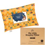 Mini Toddler Pillow with Pillowcase - 9x13 My Little Dreamy Travel Kids Pillow for Sleeping, Toddler Bed, Small, Tiny, Organic Cotton Pillowcase, Soft & Breathable,Kids 2-4 Years Old (Little Builders)