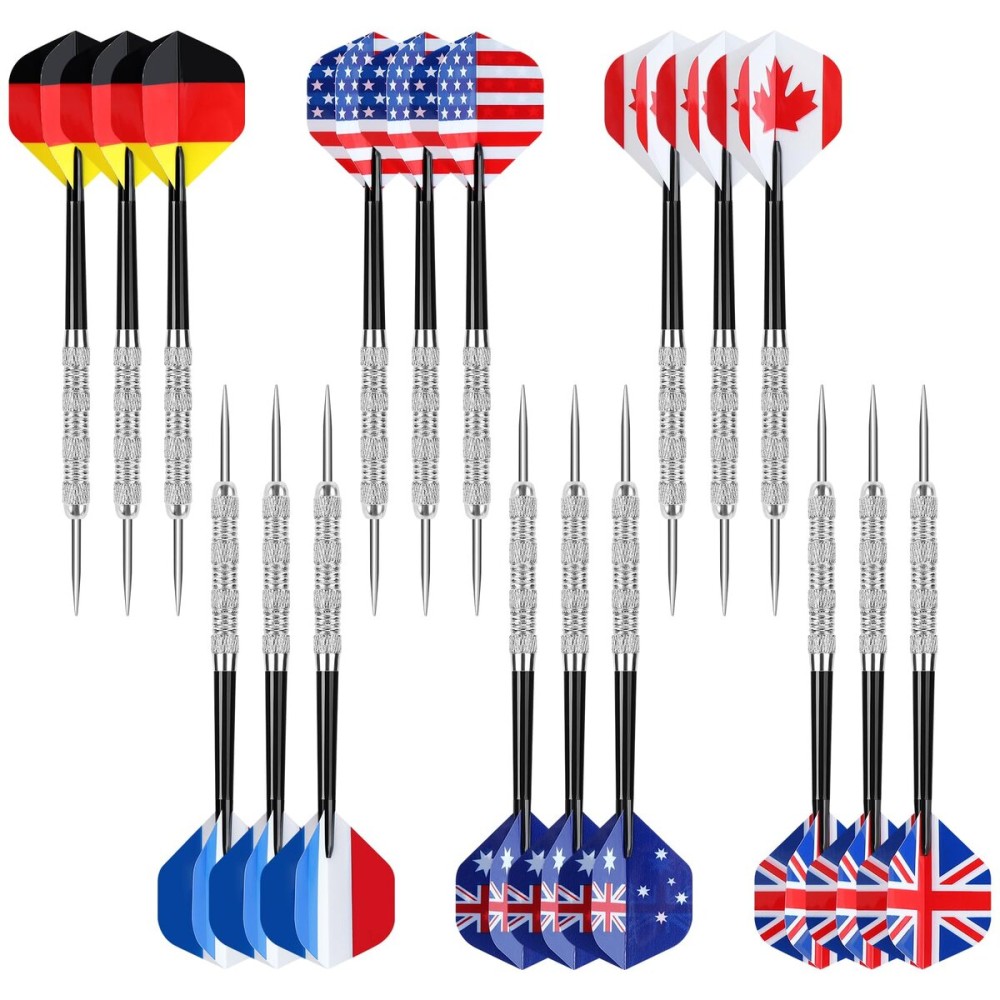 Accmor Metal Tip Darts, Steel Tip Darts, Professional Metal Darts, Darts Metal Tip Set, Metal Darts for Dartboard,18 pcs