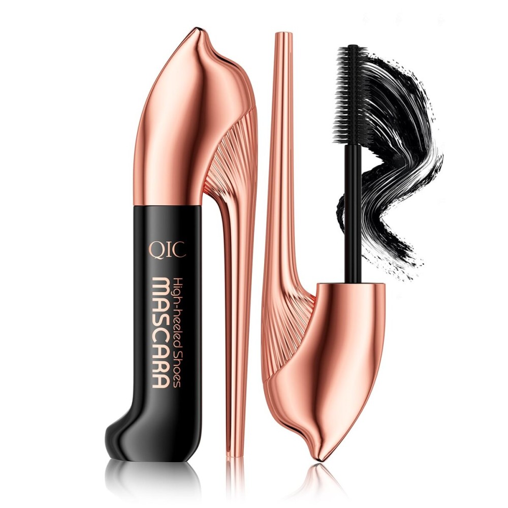 Unique High Heel Design Mascara - Ultra-Volumizing & Lengthening Lash Cosmetics Mascara for Long, Thick, Curled Lashes - 24H Waterproof & Smudge-Proof - Ultra Black, Dramatic Eye Makeup Look