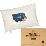 Mini Toddler Pillow with Pillowcase - 9x13 My Little Dreamy Travel Kids Pillow for Sleeping, Toddler Bed, Small, Tiny, Organic Cotton Pillowcase, Soft & Breathable, Kids 2-4 Years Old (Clay)
