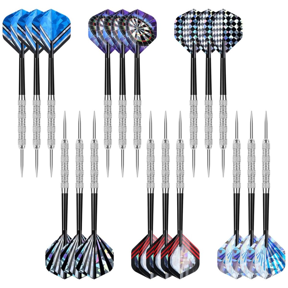 Accmor Metal Tip Darts, Steel Tip Darts, Professional Metal Darts, Darts Metal Tip Set, Metal Darts for Dartboard,18 pcs
