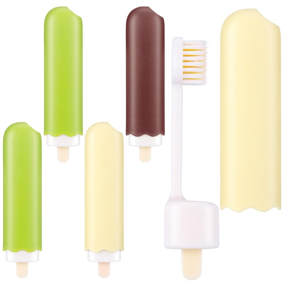 Patelai 4 Pieces Travel Toothbrush Set, Soft Bristle Mini Foldable Tooth Brush with Case, Individually Wrapped Small Portable Travel Size Toiletries Stuff for Camping (Vivid Color)