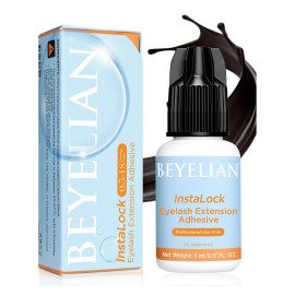 BEYELIAN Sensitive Eyelash Extension Glue 0.5-1 Sec Dry Lash Glue Waterproof Black Adhesive Professional Hypoallergenic Formaldehyde-Free 5ML (B01)