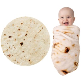 Jorbest Burrito Tortilla Swaddle Blanket Gifts for Baby Toddler Newborn, Tortilla Toddler Blanket Funny Gifts for Baby Shower Boys Girls, Food Blanket 285 GSM Flannel Taco Blanket (Yellow, 36 inches)