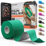Kinesiology Tape-Incredible Support for Athletic Sports and Recovery + Free Taping Guide - Pre-Cut 2 inch 16.4 feet (Forest Green + Free Taping Guide, 1 Pack)