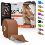 Kinesiology Tape-Incredible Support for Athletic Sports and Recovery + Free Taping Guide-Uncut 2 inch 32 feet Roll (Desert Beige (Brown) + Free Taping Guide, Pack of 1)