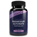 Zeal Naturals Chelated Magnesium Glycinate Supplement - 240mg, 135 Capsules | Magnesium for Sleep, Muscle Recovery, & Relaxation | Non-GMO
