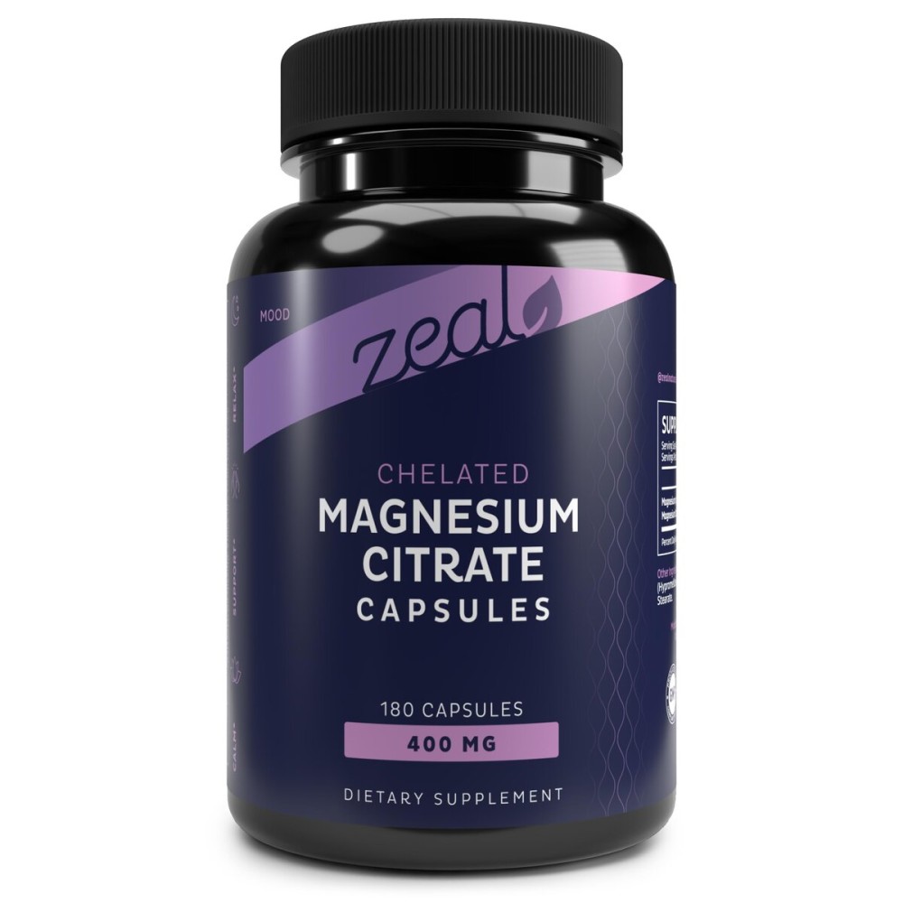 Zeal Premium Chelated Magnesium Citrate (400mg | 180 Capsules)
