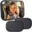Funbliss Baby Car Mirror + 2 Pack Car Window Shades UPF 50+, Wide Angle Convex Mirror for Baby Rear Facing, 360-Degree Adjustable, Easy Assembly-Free