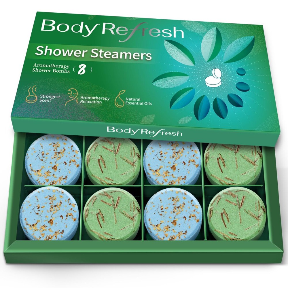 Shower Steamers Aromatherapy - 8 Pack Eucalyptus Mint Shower Bombs with Essential Oils, Birthday Gifts for Women Self Care Relaxation Home SPA Stress Relief,Gifts for Girlfriend Teacher Christmas Gift