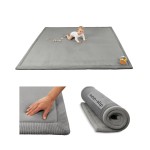 Hakuna Matte CloudSoft Baby Play Mat for Floor 60 x 80 Dark Gray - Coral Velvet Memory Foam Rug for Crawling & Cozy Play - Non-Slip, Water-Resistant, Easy-Care Tummy Time Mat, Playmat for Playpen