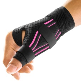 FREETOO Trigger Finger Splint for Thumb, Thumb Brace Right Hand or Left Hand for Arthritis Pain and Support, Thumb Spica Splint, Thumb Stabilizer for Tendonitis, Sprain Fits Palm 6.2\'\'-7.5\'\' XS Pink