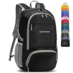 ZOMAKE Lightweight Packable Backpack 30L, Foldable Hiking Backpacks Water Resistant Compact Folding Daypack for Travel(Pure Black)