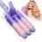 3 Barrel Curling Iron Hair Crimper: Aleath Dual Voltage Adjustable Temperature Three Barrels Hair Waver - Ceramic 1 inch Curler WandPurple