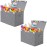 popoly 2 Pack Large Toy Box Chest with Lid, Collapsible Sturdy Toy Storage Organizer Boxes Bins Baskets for Kids, Boys, Girls, Nursery, Playroom, 25x13 x16 (Linen Gray)