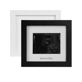 IHEIPYE Baby Sonogram Photo Frame - Ultrasound Picture Frame - Idea Gift for Expecting Parents,Baby Shower, Gender Reveal Party, Nursery Decor (Silver Text, Black+White)