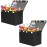 2 Pack Large Toy Box Chest Storage with Flip-Top Lid, Collapsible Kids Toy Storage Bin Boxes s for Toys, Playroom Organizers, 25x13 x16 (Linen Black)