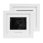 IHEIPYE Baby Sonogram Photo Frame - Ultrasound Picture Frame - Idea Gift for Expecting Parents,Baby Shower, Gender Reveal Party, Nursery Decor (Silver Text, White 2 Pack)