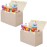 2 Pack Large Toy Box Chest Storage with Flip-Top Lid, Sturdy Kids Toy Storage Bin Boxes Container for Boys, Girls, Nursery, Closet, Bedroom, Playroom 25x13 x16(Linen Beige)