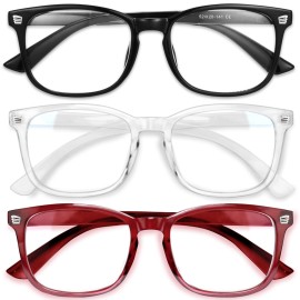 Gaoye Stylish Blue Light Glasses for Woman - Computer Glasses for Blue Light Blocking - Lightweight Frames - 3 pack