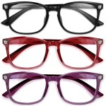 Gaoye Stylish Blue Light Glasses for Woman - Computer Glasses for Blue Light Blocking - Lightweight Frames - 3 pack