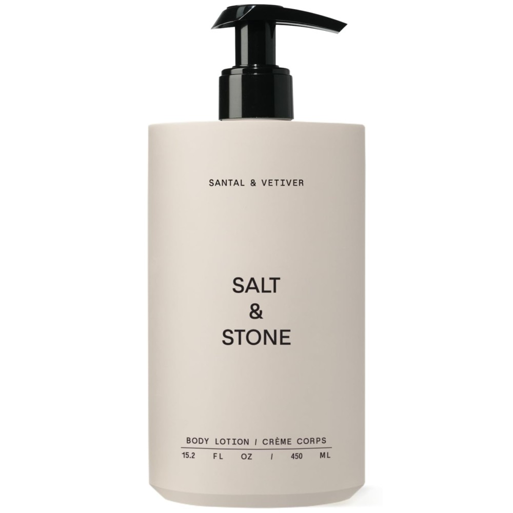 Salt & Stone Body Lotion for Women & Men| Scented Daily Body Lotion | Hydrates, Nourishes & Softens Skin | Restores Dry Skin | Fast-Absorbing | Cruelty-Free & Vegan (450 ml) (Santal & Vetiver)