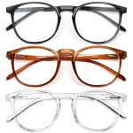 IBOANN Chic & Comfy Blue Light Glasses for Women - 3-Pack Round Frames, Screen-Ready Style with UV Protection Coating