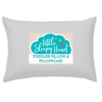 Little Sleepy Head Toddler Pillow with Pillowcase 13x18 - Kids Pillow for Sleeping - Better Neck Support Ergonomic Pillow and Toddler Pillowcase - Best Pillows for Kids (Gray)