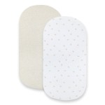 Bassinet Sheet, Infant Fitted BEESNUG Cover, 100% Organic Cotton, Soft Unisex Newborn Essentials for All Standard Oval or Rectangle Bassinet Bed Pads or Mattresses - 15 x 33 Inches