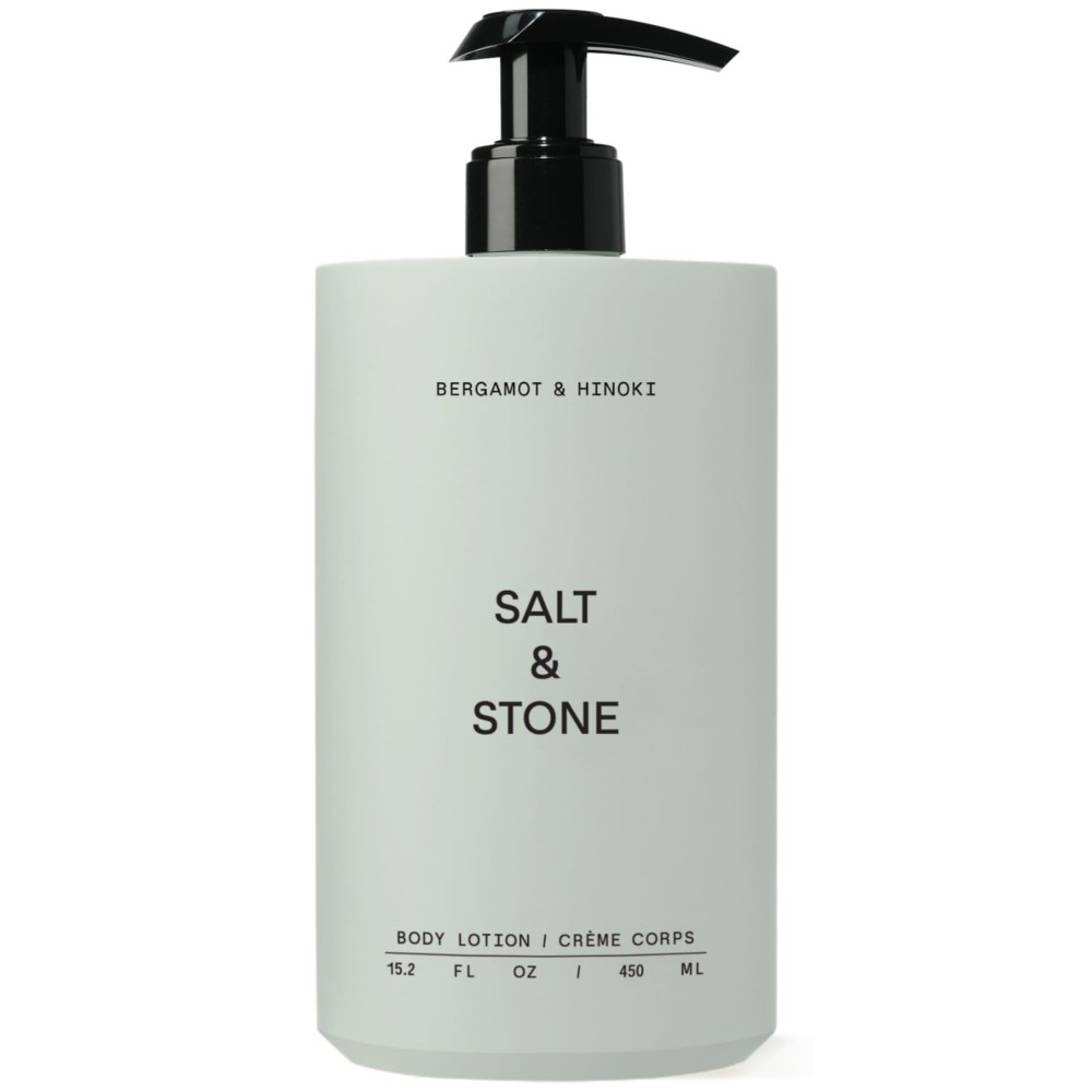 Salt & Stone Body Lotion for Women & Men| Scented Daily Body Lotion | Hydrates, Nourishes & Softens Skin | Restores Dry Skin | Fast-Absorbing | Cruelty-Free & Vegan (450 ml) (Bergamot & Hinoki)