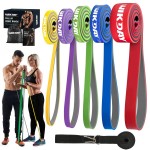 WIKDAY Resistance Bands, Pull Up Bands, Workout Bands for Exercise, Thick Heavy Resistance Band Set with Door Anchor, Elastic Bands for Body Stretching, Training at Home/Gym for Men & Women Bicolor