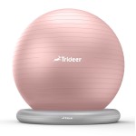 Trideer Exercise Ball for Office Desk, Yoga Ball Chair to Relieve Back Pain, Stability & Fitness Ball Seat with Base, Home Gym Core Workout, Abs, Stretching & Therapy