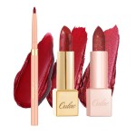 Oulac Moisture Shine Lipstick Set 3PCS - Infinity High Shine Finish, Hydrating Vegan Lipstick Infused with Damask Rose Oil for All-Day Comfort, Gluten-Free, PG05+PG07+PG12