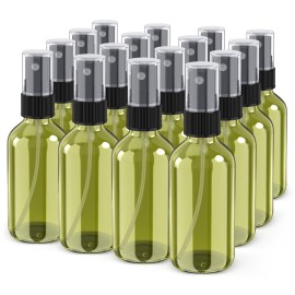 Wedama Spray Bottle, 4 oz Fine Mist Glass Spray Bottles, Little Refillable Liquid Containers for Watering Flowers Cleaning (16 Pack Olive Green)