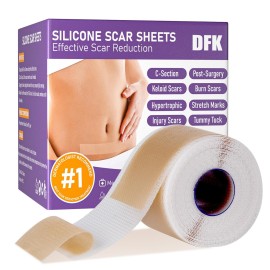 Silicone Scar Sheets, Silicone Scar Tape, Reusable Professional Scar Silicone Strips, Soft Silicone Scar Sheets for Surgical Scars,Keloid,Acne Scars,Burn Scar,C-Section (5M)