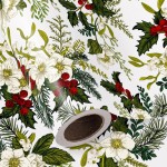 WRAPAHOLIC 30 Inch Reversible Blue Christmas Wrapping Paper - 30 Inch x 33 Feet - Blue and White Reindeer Holiday Landscape and Stripe Design for Christmas, Holiday, Party