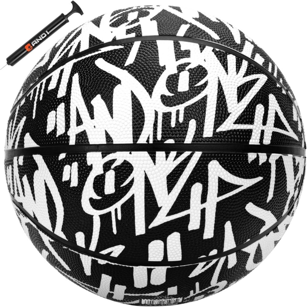 AND1 Fantom Graffiti Basketball: Official Regulation Size 7 (29.5 inches) - Deep Channel Construction Streetball, Made for Indoor Outdoor Basketball Games