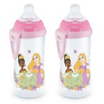 NUK Active Sippy Cup, 10 oz, 2 Pack, Disney Princess, BPA-Free, Soft Spout, Spill-Proof Cup