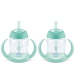 NUK Learner Straw Cup, 5oz, 2-Pack - Toddler Sippy Cup with Soft Straw for Easy Drinking, Suitable for Ages 8 Months and Up, Green