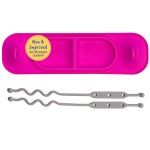 BUSY BABY Silicone Mini Mat - New and Improved Suction Cups, 2 Straps to Secure Baby Essentials, Self Feeding, Baby Led Weaning, Travel Wet Bag Included (Pink Mini)