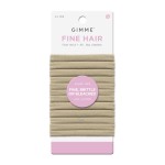 Gimme Beauty Fine Hair Elastic Bands - Slim-Fit Elastic Ties for Fine, Brittle, or Bleached Hair - No-Dent, Gentle-Grip Ponytail Holders for All-Day Comfort - 12 Pack, Blonde