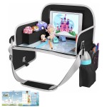 MENZOKE Kids Travel Tray for Toddler Car Seat, Toddler Gift for Boy Activities with Dry Erase Board & iPad Holder Stand, Road Trip Essentials Accessories Lap Tray for Boy as Birthday Gift, Black